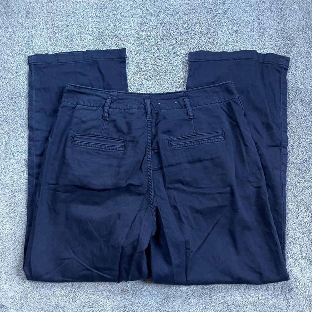 PILCRO Anthropologie Navy Button Fly Wide Leg Pants - Picture 7 of 8